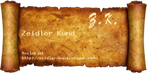 Zeidler Kund névjegykártya